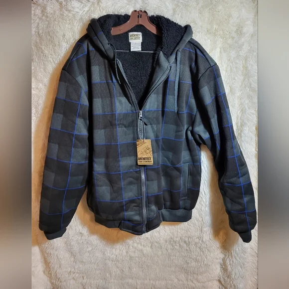 Architect Jean Company Shirts Architect Jean Company Hooded Sweatshirt Mens Large Blueblackgray Poshmark